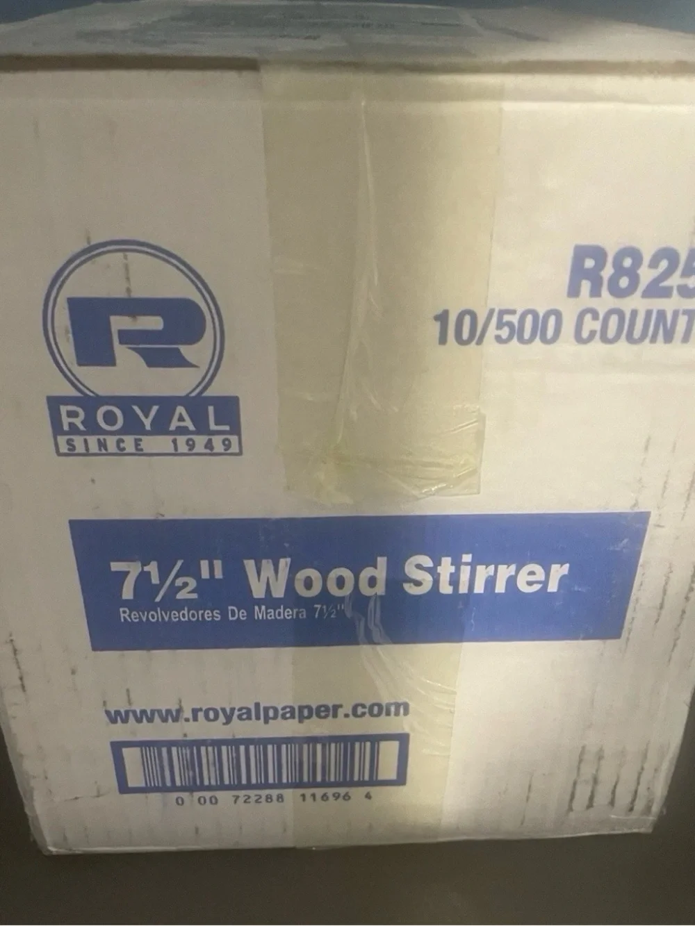 🪵 Royal Stirrers, 7 1/2”, Wood, 5000/Carton, 10 Boxes of 500 Sticks 🪵